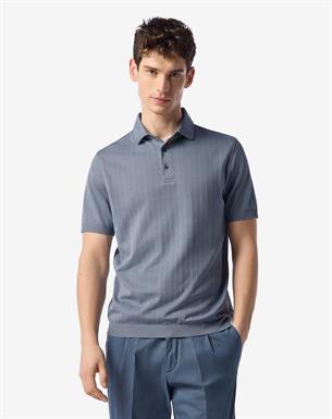 Corneliani Lichtblauw poloshirt met knopen in filoscozia