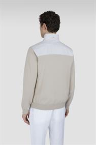 Paul & Shark Hybrid zip-up cardigan in linnen/cotton