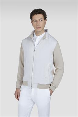 Paul & Shark Hybrid zip-up cardigan in linnen/cotton