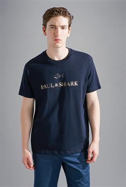 Paul & Shark T-shirt van katoenen jersey met bedrukt logo