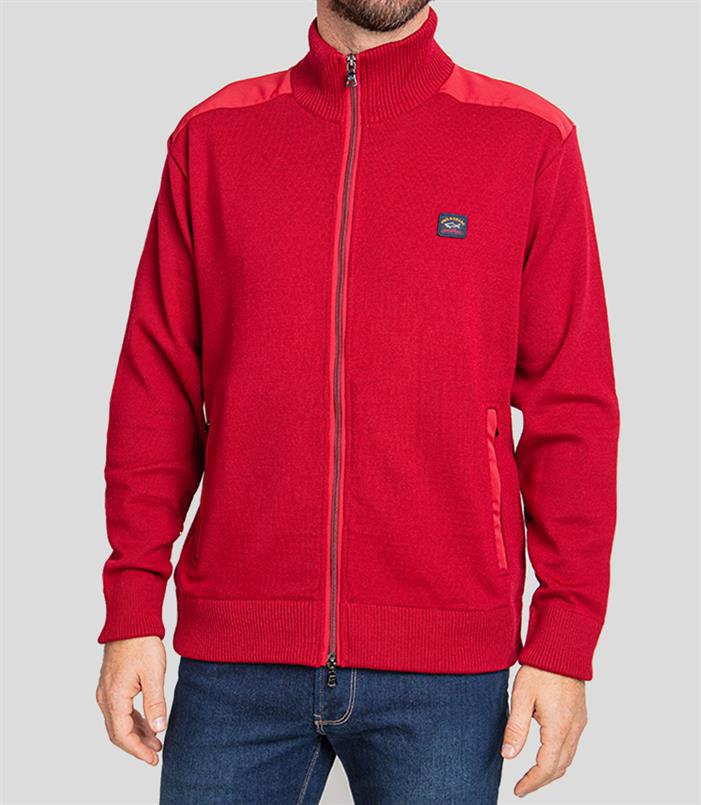 Paul & Shark vest met zip in bordeaux - C0P1029
