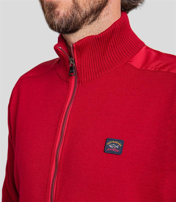 Paul & Shark vest met zip in bordeaux - C0P1029