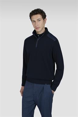Paul & Shark Zip sweater met denim details