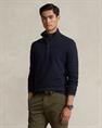 Ralph Lauren Mesh-gebreide katoenen trui met kwart rits