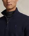 Ralph Lauren Mesh-gebreide katoenen trui met kwart rits