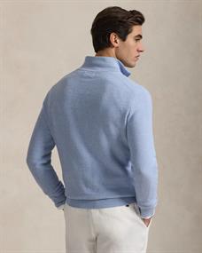 Ralph Lauren Mesh-gebreide katoenen trui met kwart rits
